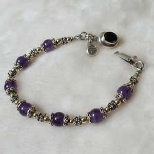 Breast cancer awareness beaded bracelet